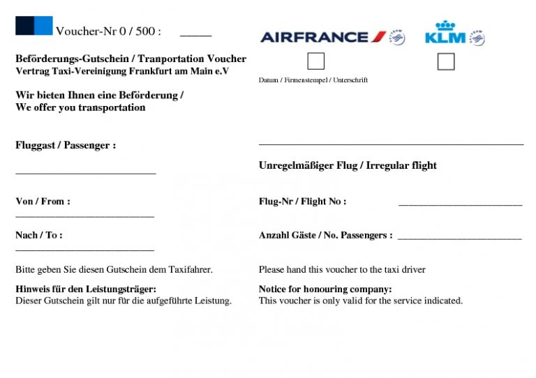 AirlineVoucher TaxiVereinigung Frankfurt am Main e.V.