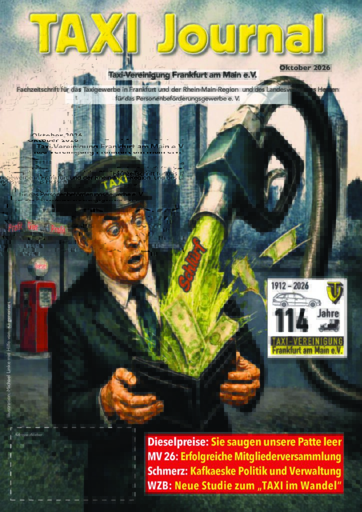 Titelseite der Oktober/November 2026 des Taxi-Journals